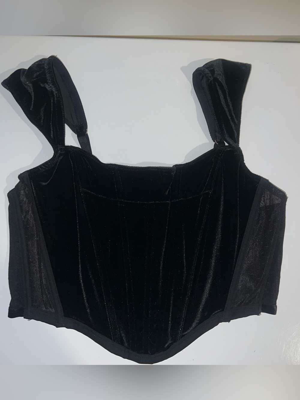 Victoria's Secret Black Velvet Corset Top Size L  NWT